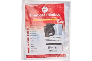 ENVELOPE PLASTICO DAC 4 FUROS A4 MEDIO PCT 50 UNI