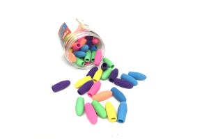 BORRACHA PONTEIRA COLORIDA TRIS AVULSA 1 UNIDADE SORTIDO